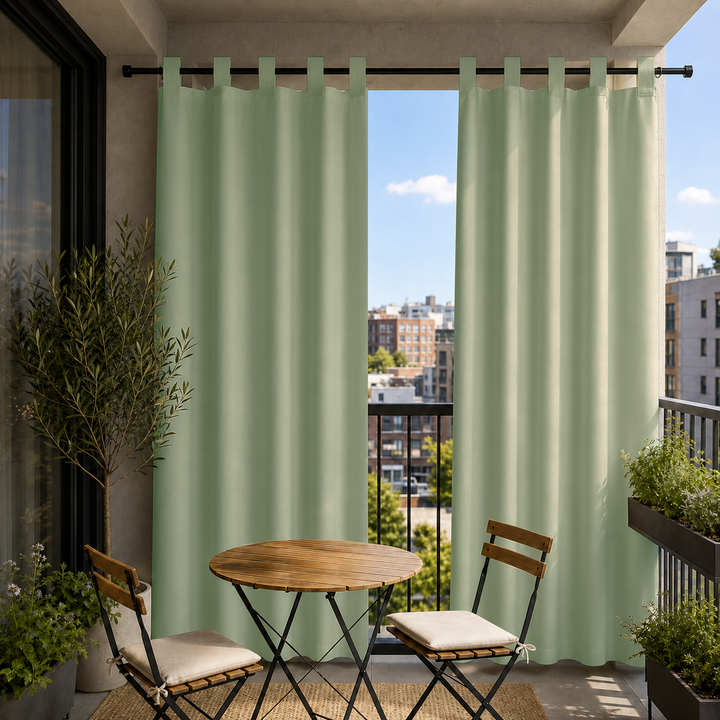 Balcony Curtains With Velcro Tab Top, Outdoor Balcony Curtains, Waterproof Velcro Tab Top Balcony Curtains, 1 Pcs
