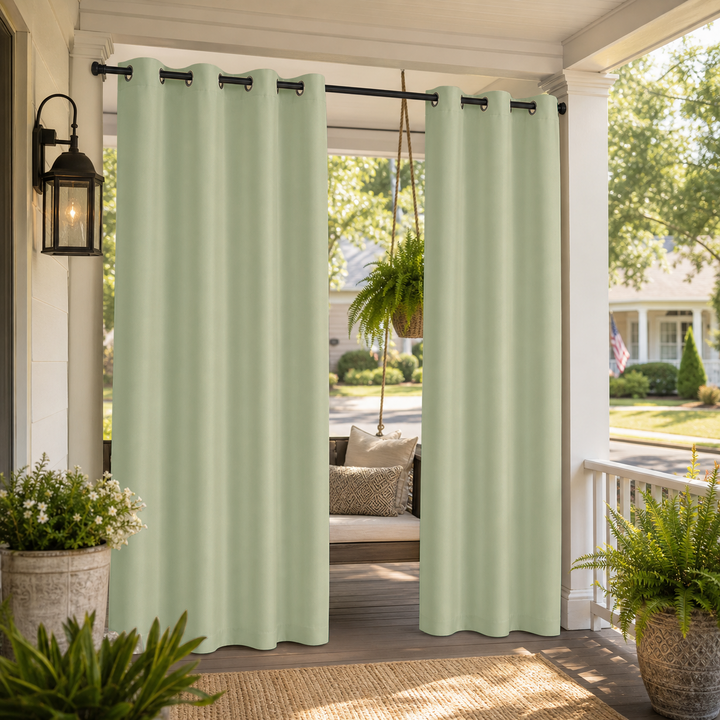 Porch Curtains With Grommets Top, Waterproof Porch Curtains, Grommets Top Porch Curtains, 1 Pcs
