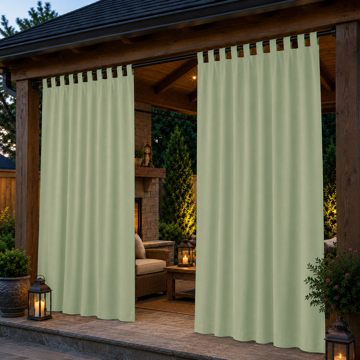Pavilion Curtains With Velcro Tab Top, Outdoor Pavilion Curtains, Waterproof Velcro Tab Top Pavilion Curtains, 1 Pcs