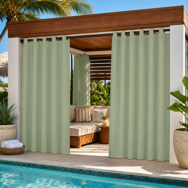 Cabana Curtains With Velcro Tab Top, Outdoor Cabana Curtains, Waterproof Velcro Tab Top Cabana Curtains, 1 Pcs