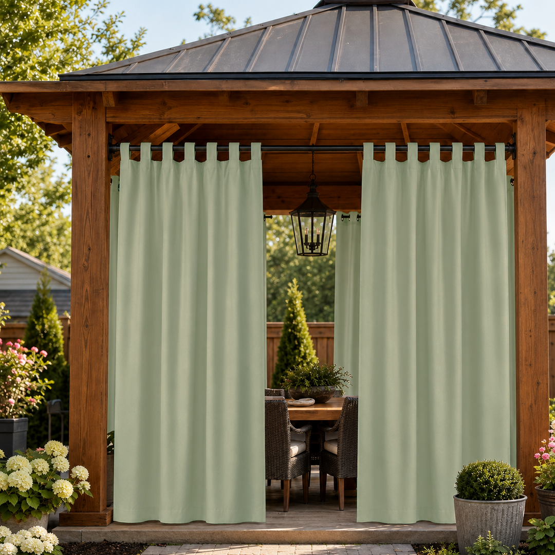 Gazebo Curtains With Tab Top, Outdoor Gazebo Curtains, Waterproof Tab Top Gazebo Curtains, 1 Pcs