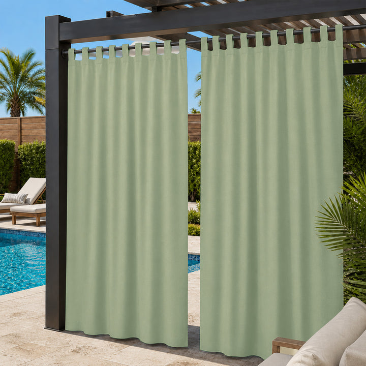 Pool Curtains With Velcro Tab Top, Outdoor Pool Curtains, Waterproof Velcro Tab Top Pool Curtains, 1 Pcs