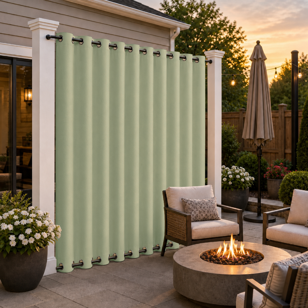 Patio Curtains With Grommets Top &amp; Bottom, Waterproof Patio Curtains, Grommets Top &amp; Bottom Patio Curtains, 1 Pcs