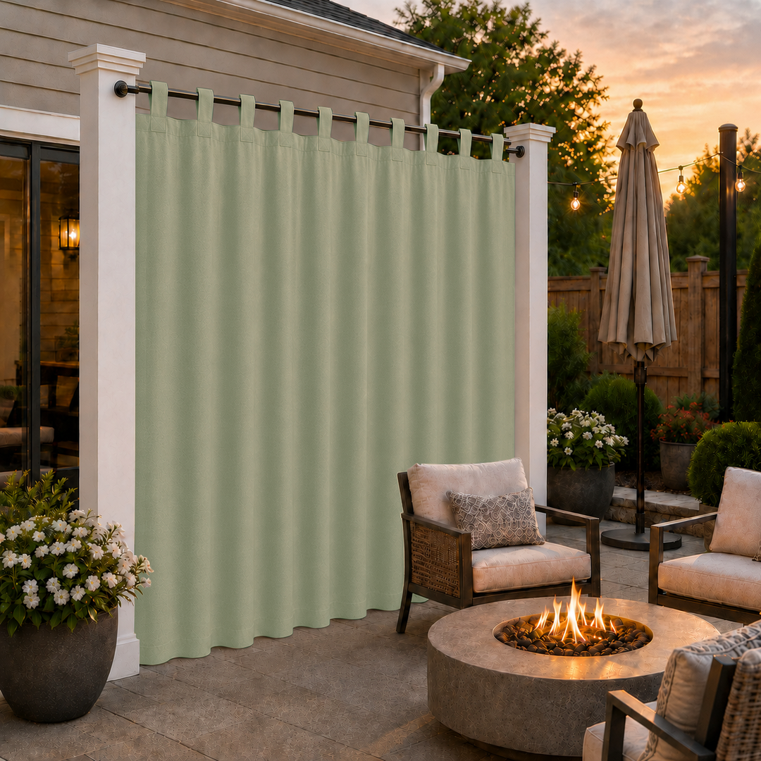 Patio Curtains With Velcro Tab Top, Outdoor Patio Curtains, Waterproof Patio Curtains, 1 Pcs