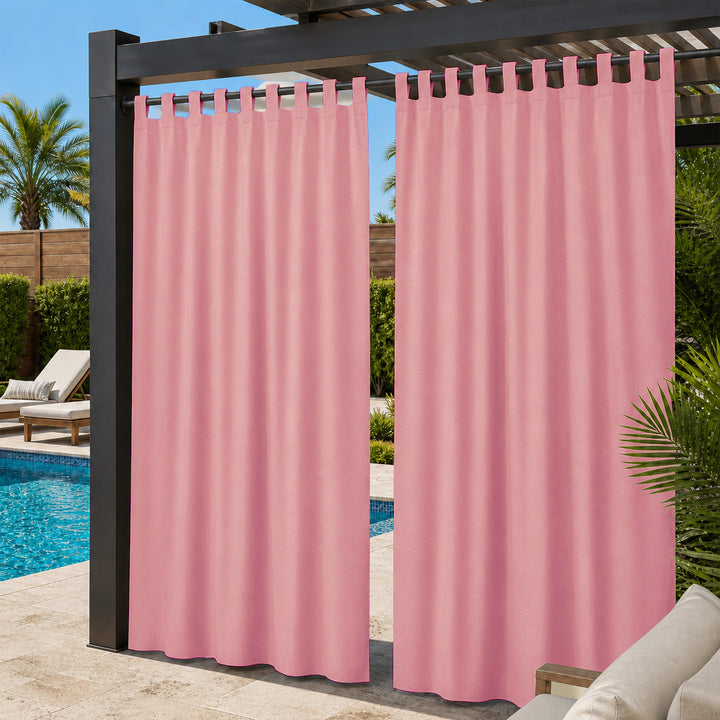 Pool Curtains With Velcro Tab Top, Outdoor Pool Curtains, Waterproof Velcro Tab Top Pool Curtains, 1 Pcs