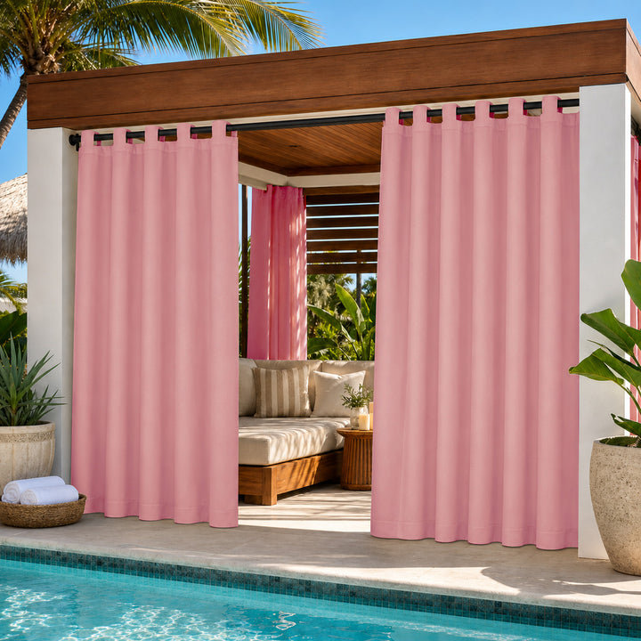 Cabana Curtains With Velcro Tab Top, Outdoor Cabana Curtains, Waterproof Velcro Tab Top Cabana Curtains, 1 Pcs