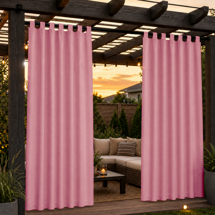 Pergola Curtains With Velcro Tab Top, Outdoor Pergola Curtains, Waterproof Velcro Tab Top Pergola Curtains, 1 Pcs