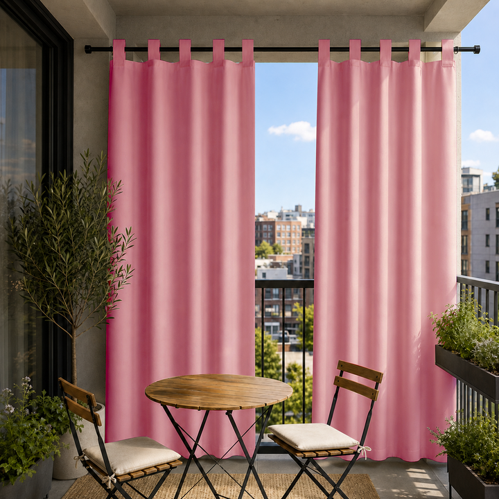 Balcony Curtains With Velcro Tab Top, Outdoor Balcony Curtains, Waterproof Velcro Tab Top Balcony Curtains, 1 Pcs