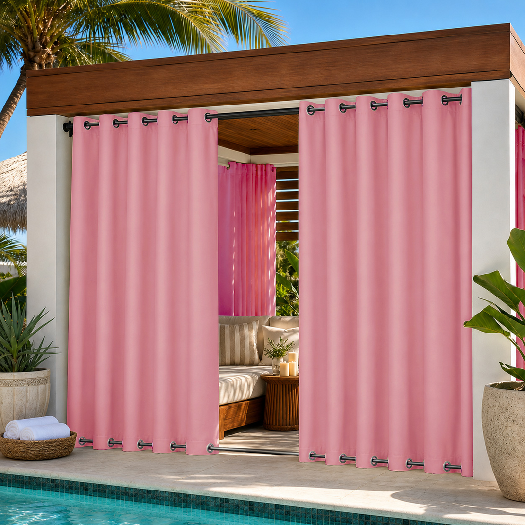 Cabana Curtains With Grommets Top &amp; Bottom, Waterproof Cabana Curtains, Grommets Top &amp; Bottom Cabana Curtains, 1 Pcs