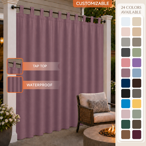 Patio Curtains With Tab Top, Outdoor Patio Curtains, Waterproof Tab Top Patio Curtains, 1 Pcs