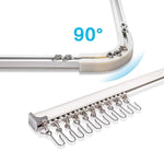 Upgraded White Aluminum Curtain Track, with Curved track, Can be Used as an Extension Track Rod, Ceiling or Wall mount, Indoor or Outdoor