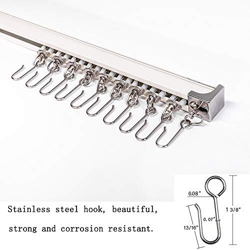 Upgraded White Aluminum Curtain Track, with Curved track, Can be Used as an Extension Track Rod, Ceiling or Wall mount, Indoor or Outdoor