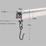 Upgraded White Aluminum Curtain Track, with Curved track, Can be Used as an Extension Track Rod, Ceiling or Wall mount, Indoor or Outdoor