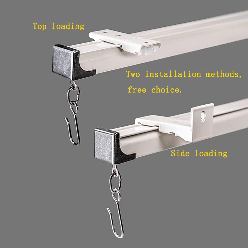 Upgraded White Aluminum Curtain Track, with Curved track, Can be Used as an Extension Track Rod, Ceiling or Wall mount, Indoor or Outdoor