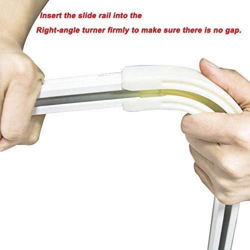 Upgraded White Aluminum Curtain Track, with Curved track, Can be Used as an Extension Track Rod, Ceiling or Wall mount, Indoor or Outdoor