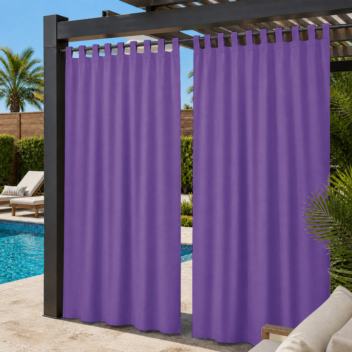 Pool Curtains With Velcro Tab Top, Outdoor Pool Curtains, Waterproof Velcro Tab Top Pool Curtains, 1 Pcs