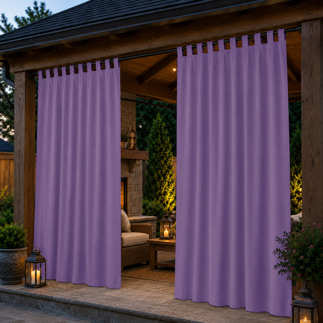Pavilion Curtains With Velcro Tab Top, Outdoor Pavilion Curtains, Waterproof Velcro Tab Top Pavilion Curtains, 1 Pcs