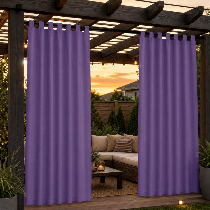Pergola Curtains With Velcro Tab Top, Outdoor Pergola Curtains, Waterproof Velcro Tab Top Pergola Curtains, 1 Pcs