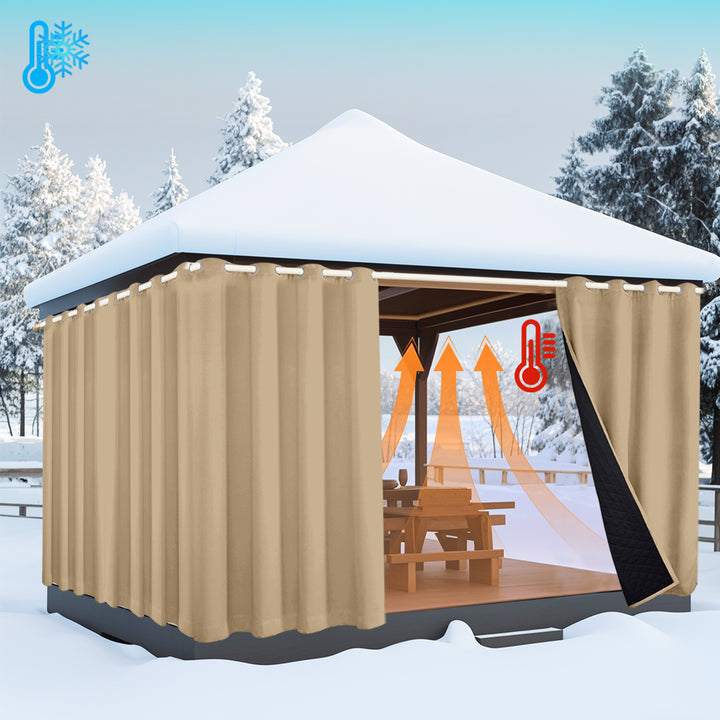 Outdoor Cold Proof Curtains to Reduce Noise Insulation Blackout, Cold Proof Outdoor Curtains