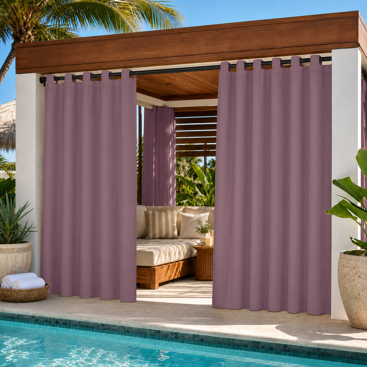 Cabana Curtains With Velcro Tab Top, Outdoor Cabana Curtains, Waterproof Velcro Tab Top Cabana Curtains, 1 Pcs