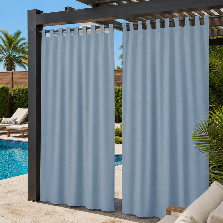 Pool Curtains With Velcro Tab Top, Outdoor Pool Curtains, Waterproof Velcro Tab Top Pool Curtains, 1 Pcs