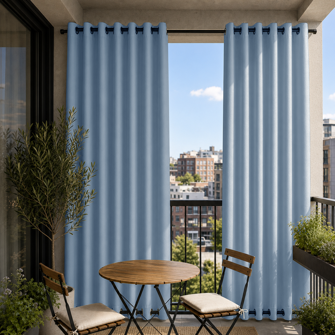Balcony Curtains With Grommets Top &amp; Bottom, Waterproof Balcony Curtains, Grommets Top &amp; Bottom Balcony Curtains, 1 Pcs