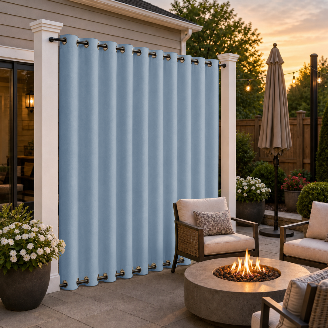 Patio Curtains With Grommets Top &amp; Bottom, Waterproof Patio Curtains, Grommets Top &amp; Bottom Patio Curtains, 1 Pcs