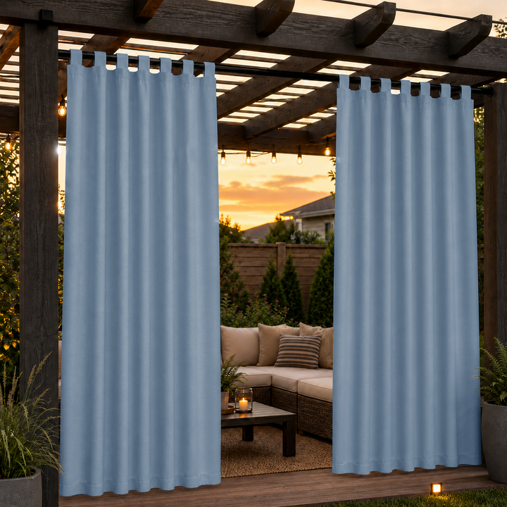 Pergola Curtains With Velcro Tab Top, Outdoor Pergola Curtains, Waterproof Velcro Tab Top Pergola Curtains, 1 Pcs