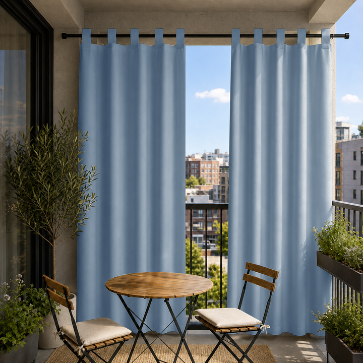 Balcony Curtains With Velcro Tab Top, Outdoor Balcony Curtains, Waterproof Velcro Tab Top Balcony Curtains, 1 Pcs