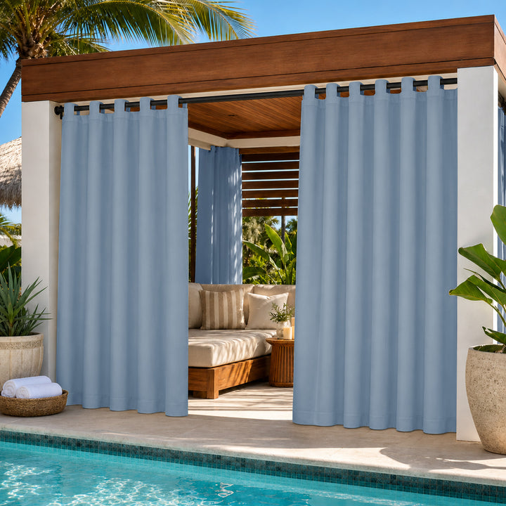Cabana Curtains With Velcro Tab Top, Outdoor Cabana Curtains, Waterproof Velcro Tab Top Cabana Curtains, 1 Pcs
