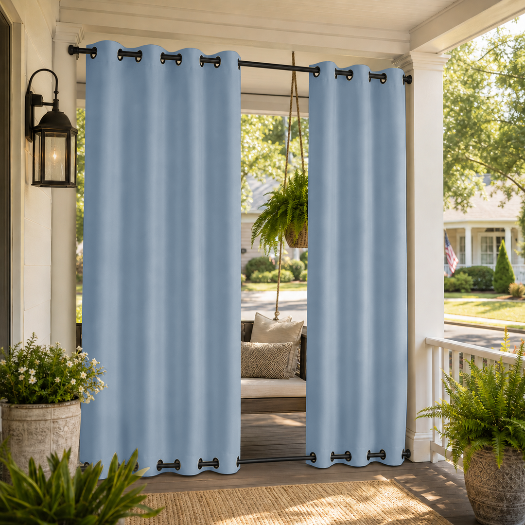 Porch Curtains With Grommets Top &amp; Bottom, Waterproof Porch Curtains, Grommets Top &amp; Bottom Porch Curtains, 1 Pcs