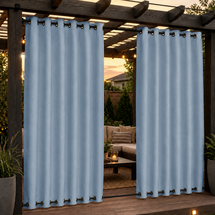Pergola Curtains With Grommets Top &amp; Bottom, Waterproof Pergola Curtains, Grommets Top &amp; Bottom Pergola Curtains, 1 Pcs