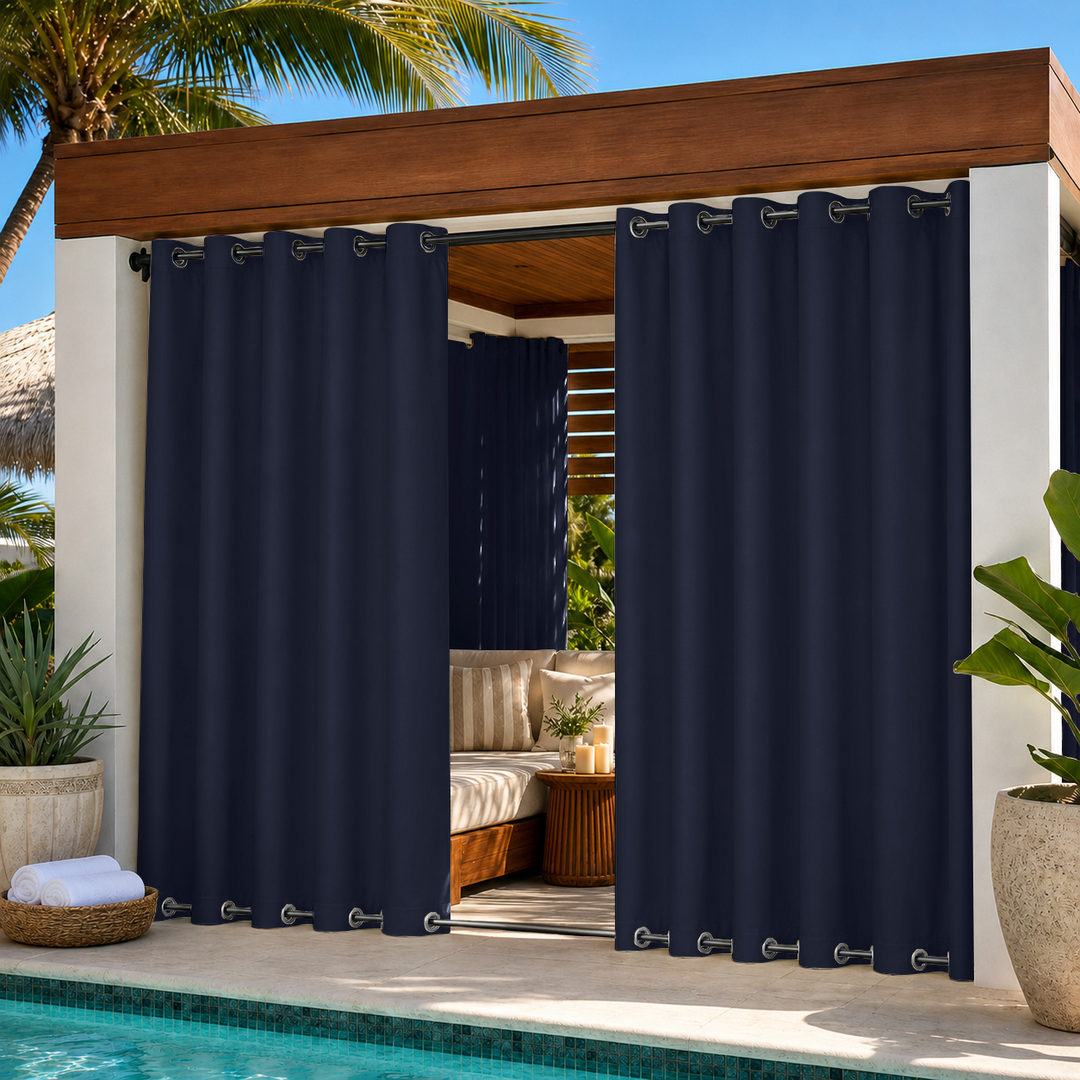 Cabana Curtains With Grommets Top &amp; Bottom, Waterproof Cabana Curtains, Grommets Top &amp; Bottom Cabana Curtains, 1 Pcs