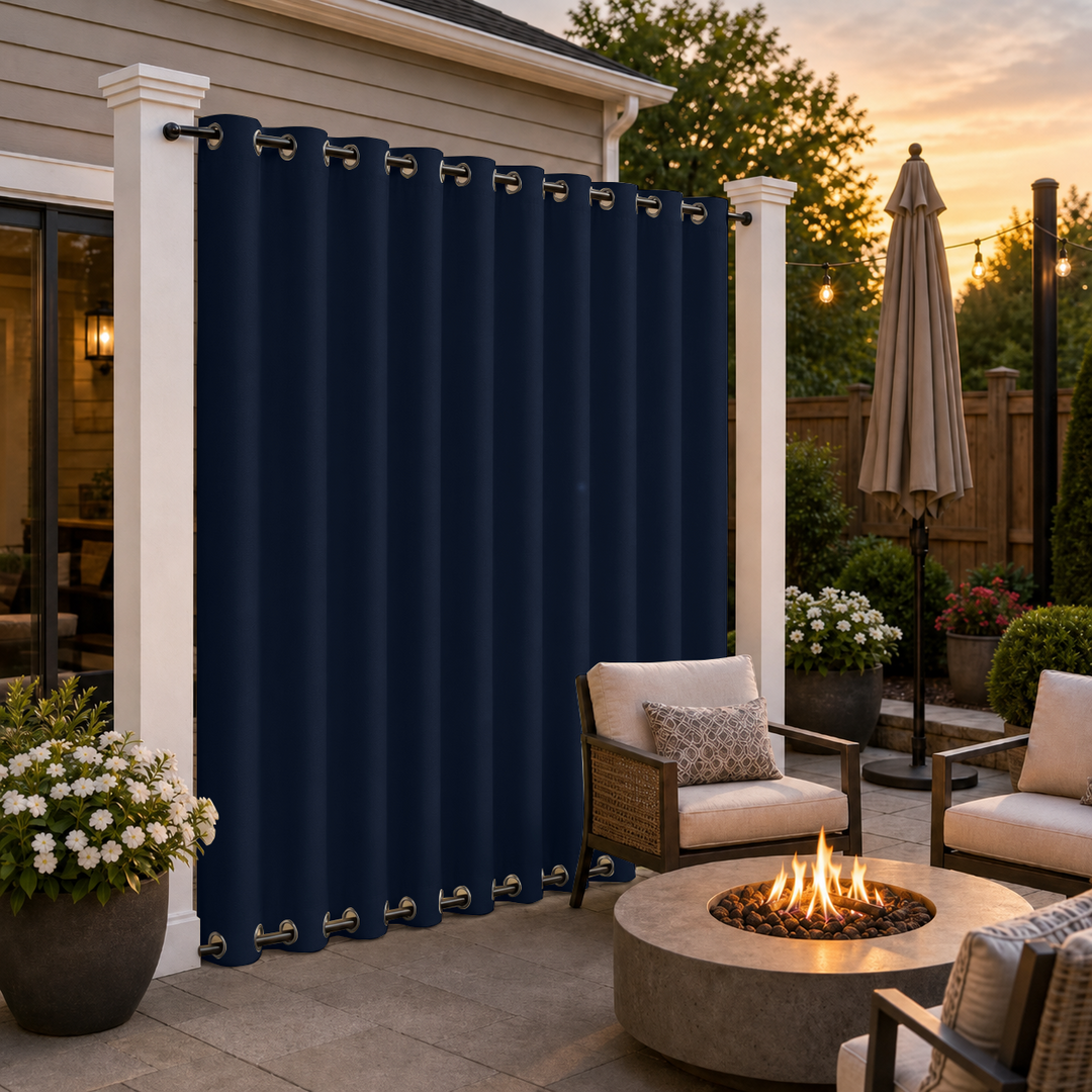 Patio Curtains With Grommets Top &amp; Bottom, Waterproof Patio Curtains, Grommets Top &amp; Bottom Patio Curtains, 1 Pcs
