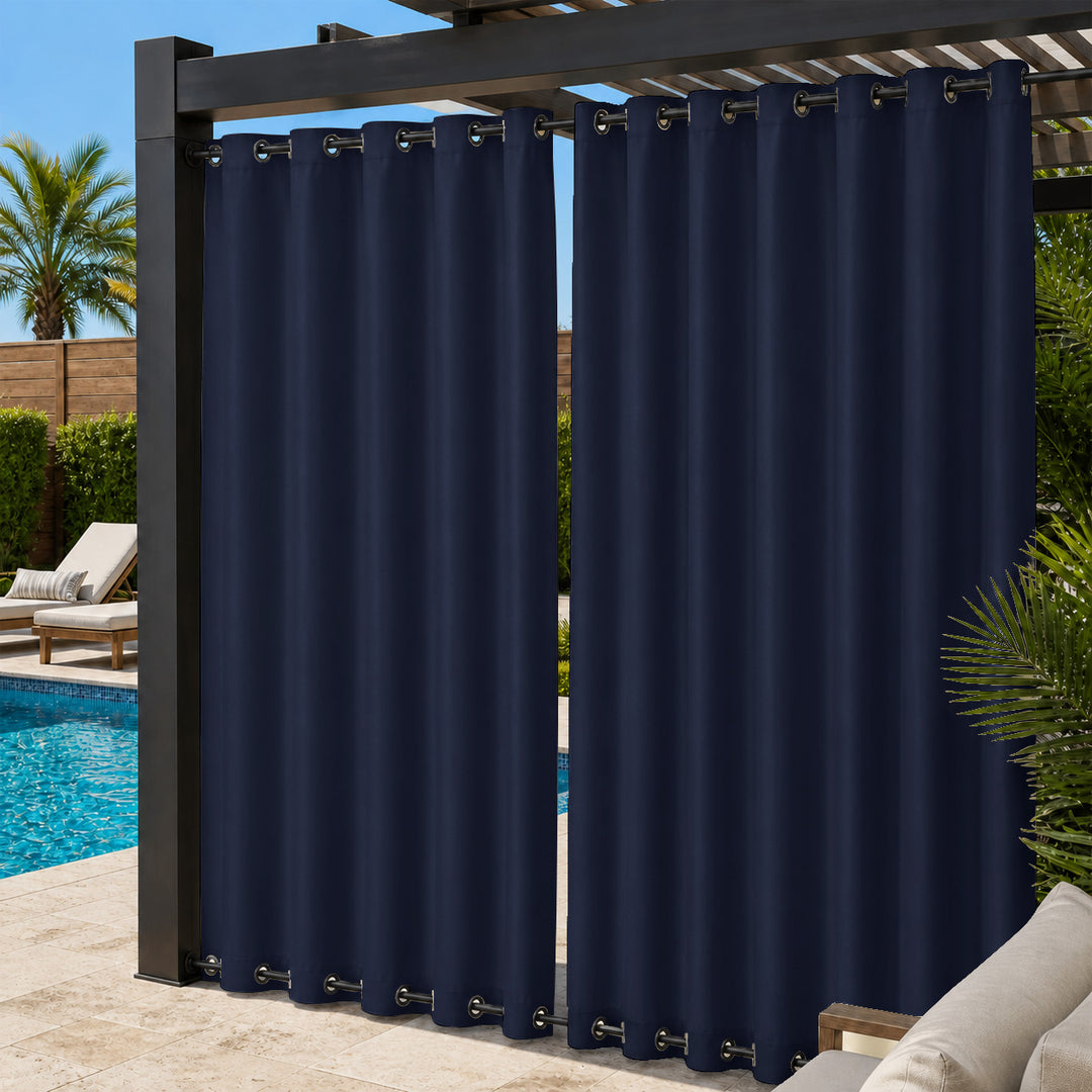 Pool Curtains With Grommets Top &amp; Bottom, Waterproof Pool Curtains, Grommets Top &amp; Bottom Pool Curtains, 1 Pcs
