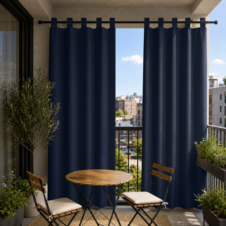 Balcony Curtains With Velcro Tab Top, Outdoor Balcony Curtains, Waterproof Velcro Tab Top Balcony Curtains, 1 Pcs