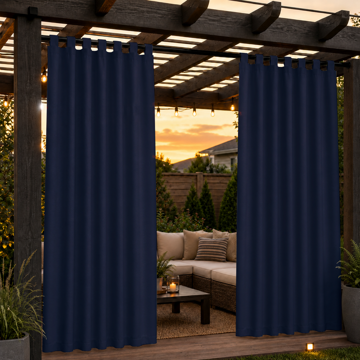 Pergola Curtains With Velcro Tab Top, Outdoor Pergola Curtains, Waterproof Velcro Tab Top Pergola Curtains, 1 Pcs
