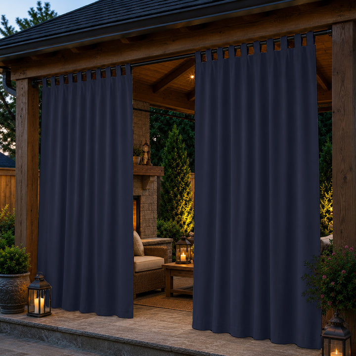 Pavilion Curtains With Velcro Tab Top, Outdoor Pavilion Curtains, Waterproof Velcro Tab Top Pavilion Curtains, 1 Pcs