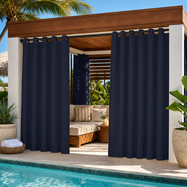 Cabana Curtains With Velcro Tab Top, Outdoor Cabana Curtains, Waterproof Velcro Tab Top Cabana Curtains, 1 Pcs