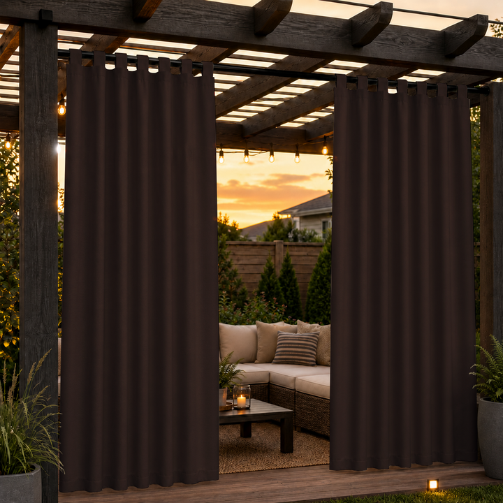 Pergola Curtains With Velcro Tab Top, Outdoor Pergola Curtains, Waterproof Velcro Tab Top Pergola Curtains, 1 Pcs