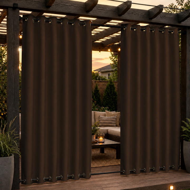 Pergola Curtains With Grommets Top &amp; Bottom, Waterproof Pergola Curtains, Grommets Top &amp; Bottom Pergola Curtains, 1 Pcs