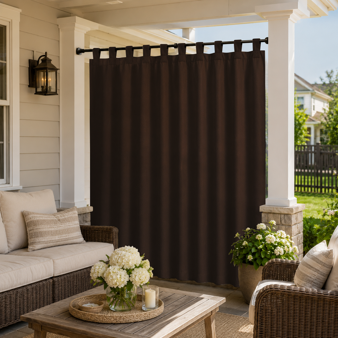 Porch Curtains With Tab Top, Outdoor Porch Curtains, Waterproof Tab Top Porch Curtains, 1 Pcs