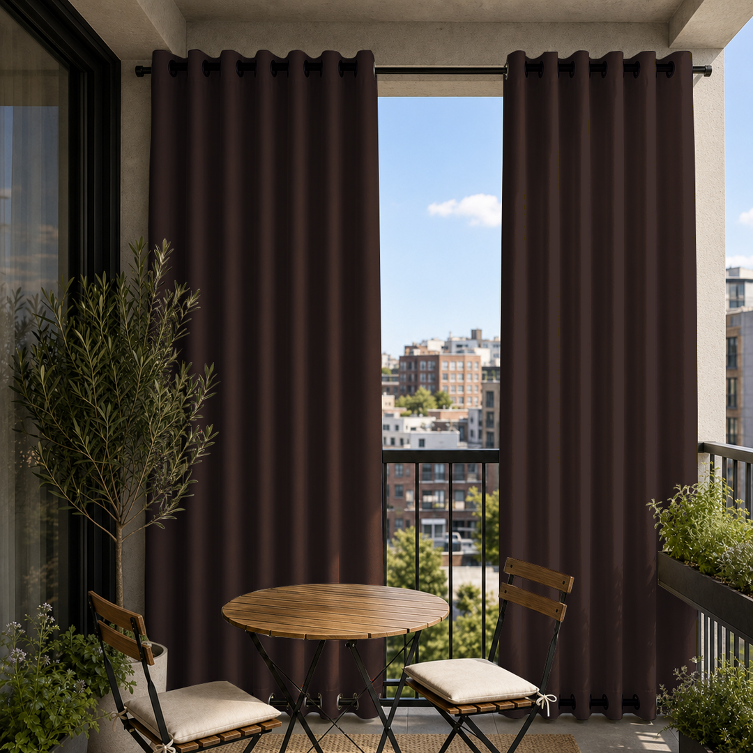 Balcony Curtains With Grommets Top &amp; Bottom, Waterproof Balcony Curtains, Grommets Top &amp; Bottom Balcony Curtains, 1 Pcs