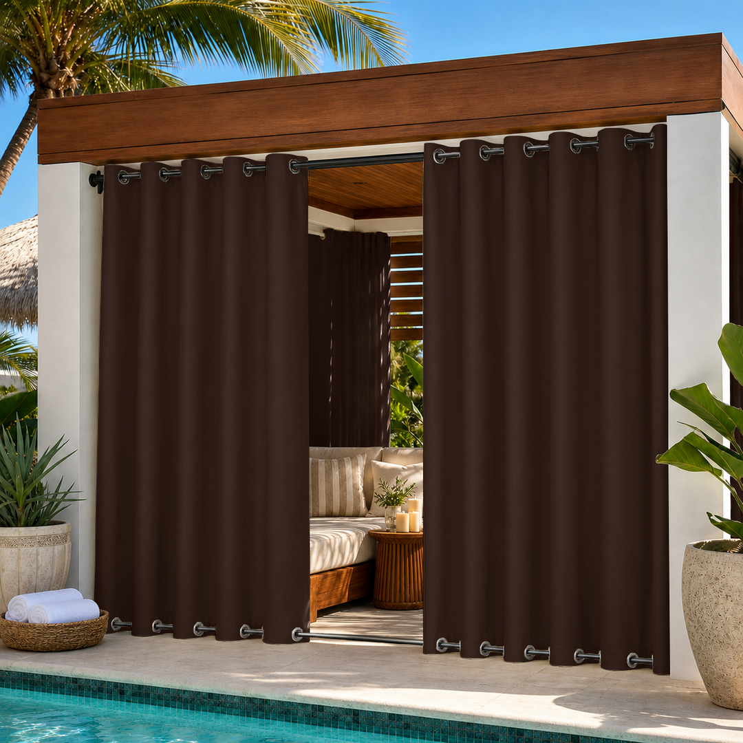 Cabana Curtains With Grommets Top &amp; Bottom, Waterproof Cabana Curtains, Grommets Top &amp; Bottom Cabana Curtains, 1 Pcs