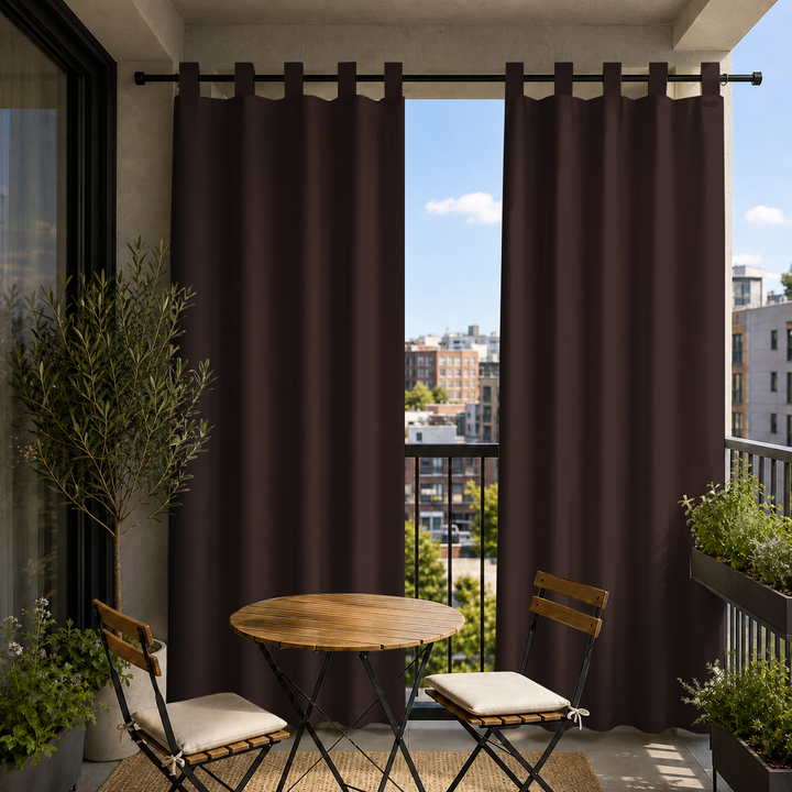 Balcony Curtains With Velcro Tab Top, Outdoor Balcony Curtains, Waterproof Velcro Tab Top Balcony Curtains, 1 Pcs