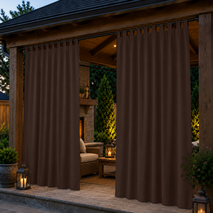 Pavilion Curtains With Velcro Tab Top, Outdoor Pavilion Curtains, Waterproof Velcro Tab Top Pavilion Curtains, 1 Pcs
