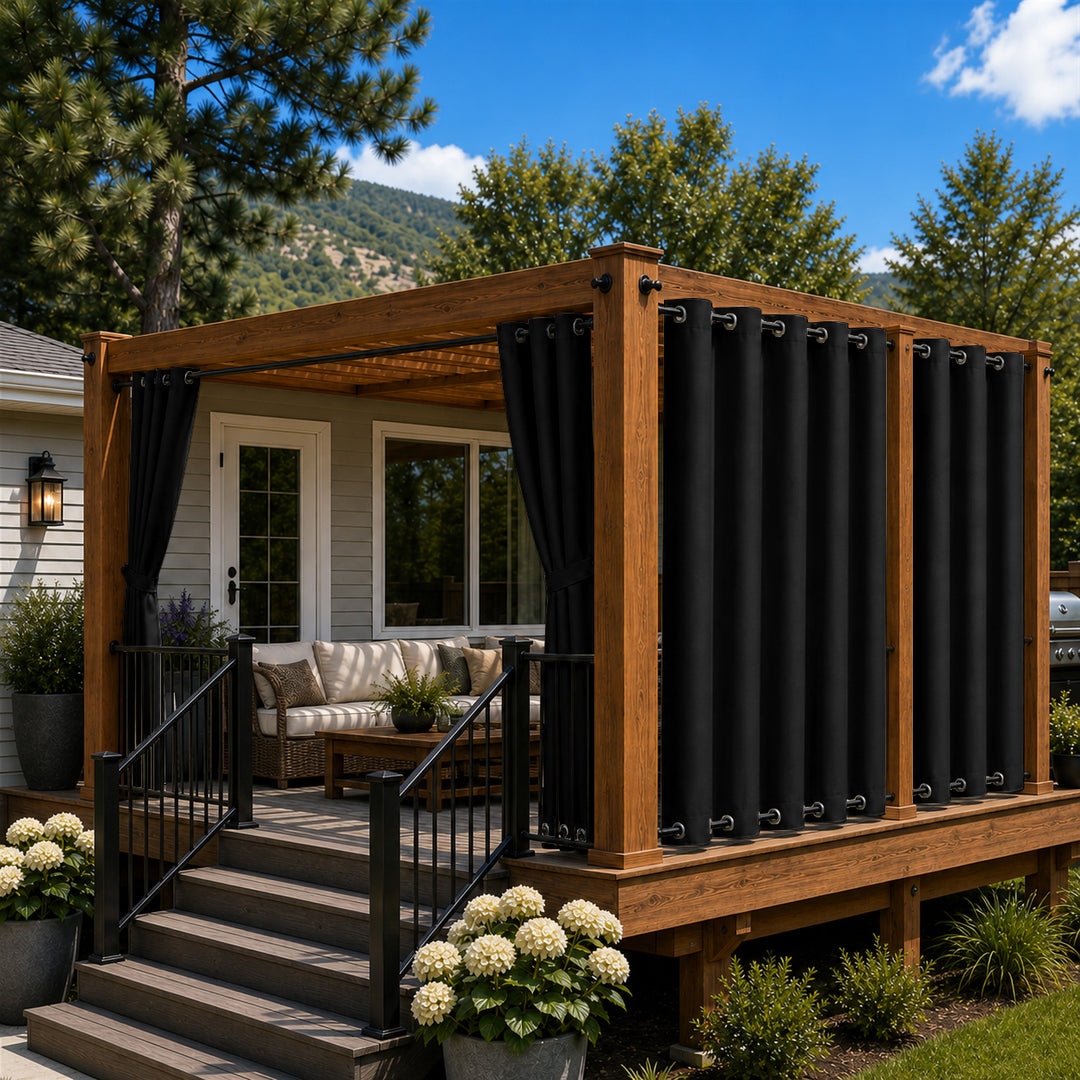 Deck Curtains With Grommets Top &amp; Bottom, Waterproof Deck Curtains, Grommets Top &amp; Bottom Deck Curtains, 1 Pcs