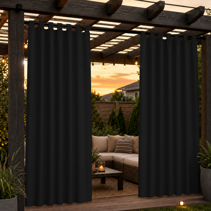 Pergola Curtains With Velcro Tab Top, Outdoor Pergola Curtains, Waterproof Velcro Tab Top Pergola Curtains, 1 Pcs