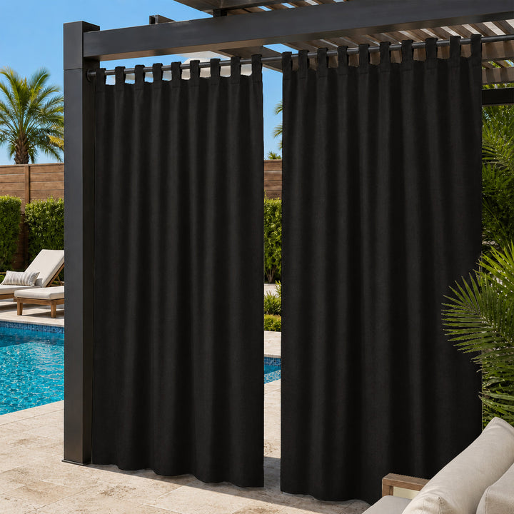 Pool Curtains With Velcro Tab Top, Outdoor Pool Curtains, Waterproof Velcro Tab Top Pool Curtains, 1 Pcs