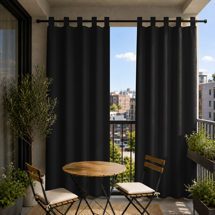 Balcony Curtains With Velcro Tab Top, Outdoor Balcony Curtains, Waterproof Velcro Tab Top Balcony Curtains, 1 Pcs